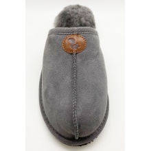 thies Schaffellpantoffel Sheepskin Slipper dunkelgrau Hausschuhe Herren